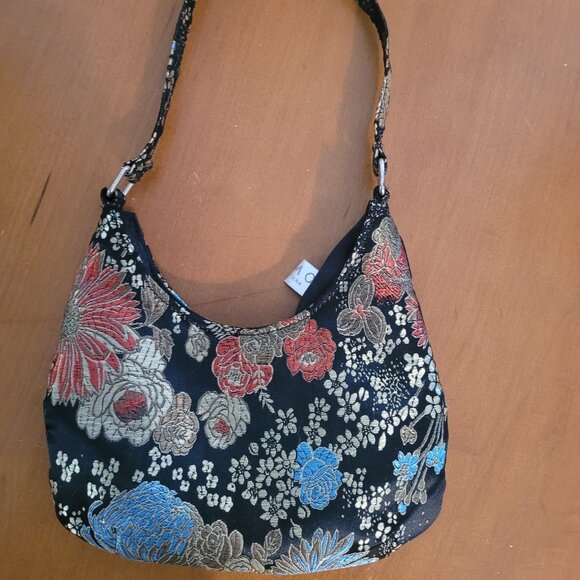 ERMO Vintage Y2K Beaded Floral Baguette Tapestry Shoulder Bag - Picture 2 of 5